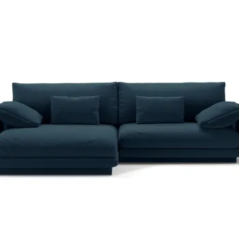 Coltar dreapta 4 locuri, Torino-211, Micadoni Home, 250x170x83 cm, tesatura structurata chenille, albastru navy imagine