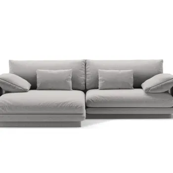 Coltar dreapta 4 locuri, Torino-211, Micadoni Home, 250x170x83 cm, tesatura structurata chenille, gri deschis imagine