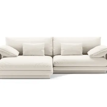 Coltar dreapta 4 locuri, Torino-211, Micadoni Home, 250x170x83 cm, tesatura structurata chenille, ivoriu imagine