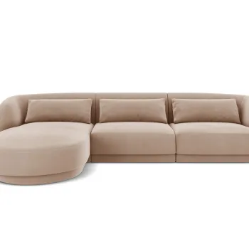 Coltar dreapta 4 locuri, Tulum, Cosmopolitan Design, 255x156x70 cm, catifea, bej imagine