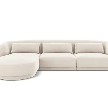 Coltar dreapta 4 locuri, Tulum, Cosmopolitan Design, 255x156x70 cm, catifea, bej deschis imagine