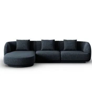 Coltar dreapta 4 locuri, Tulum, Cosmopolitan Design, 255x156x70 cm, tesatura chenille, albastru regal imagine