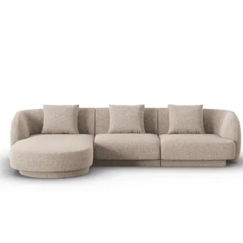 Coltar dreapta 4 locuri, Tulum, Cosmopolitan Design, 255x156x70 cm, tesatura chenille, bej imagine