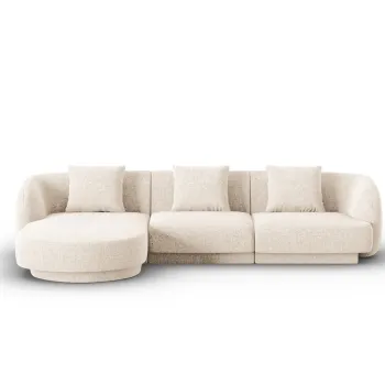 Coltar dreapta 4 locuri, Tulum, Cosmopolitan Design, 255x156x70 cm, tesatura chenille, bej deschis imagine