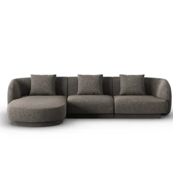 Coltar dreapta 4 locuri, Tulum, Cosmopolitan Design, 255x156x70 cm, tesatura chenille, gri imagine