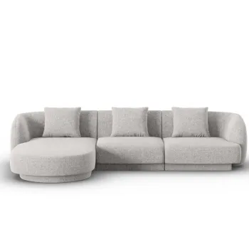 Coltar dreapta 4 locuri, Tulum, Cosmopolitan Design, 255x156x70 cm, tesatura chenille, gri deschis imagine