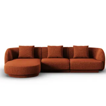 Coltar dreapta 4 locuri, Tulum, Cosmopolitan Design, 255x156x70 cm, tesatura chenille, teracota imagine