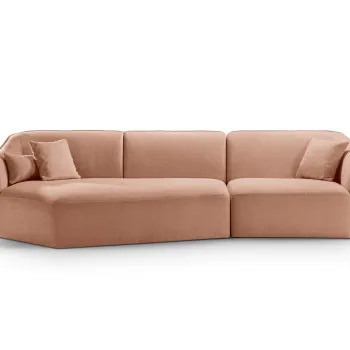 Coltar dreapta 5 locuri, Hailey, Micadoni Home, 292x138x79 cm, tesatura boucle, galben mustar imagine