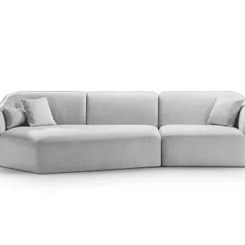 Coltar dreapta 5 locuri, Hailey, Micadoni Home, 292x138x79 cm, tesatura boucle, ivoriu imagine