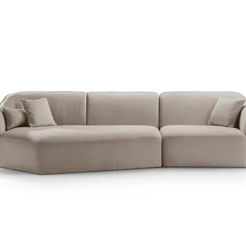 Coltar dreapta 5 locuri, Hailey, Micadoni Home, 292x138x79 cm, tesatura boucle, verde menta imagine