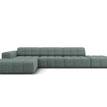 Coltar dreapta 5 locuri, Jennifer-140, Micadoni Home, 341x166x70 cm, tesatura chenille din poliester, albastru petrol imagine