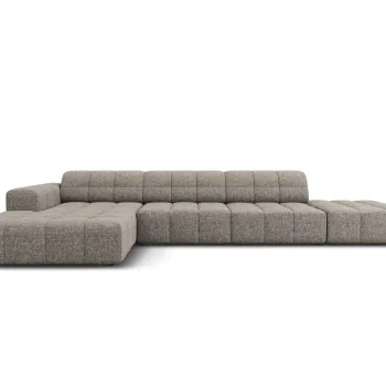 Coltar dreapta 5 locuri, Jennifer-140, Micadoni Home, 341x166x70 cm, tesatura chenille din poliester, gri imagine