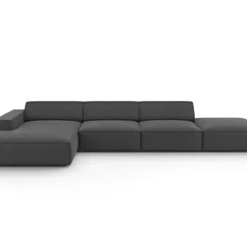 Coltar dreapta 5 locuri, Jodie, Micadoni Home, BL, fara cotiera, 341x166x70 cm, catifea, gri imagine