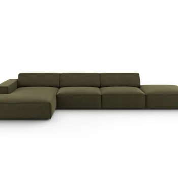 Coltar dreapta 5 locuri, Jodie, Micadoni Home, BL, fara cotiera, 341x166x70 cm, catifea, verde imagine