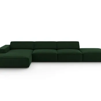 Coltar dreapta 5 locuri, Jodie, Micadoni Home, BL, fara cotiera, 341x166x70 cm, catifea, verde bottle imagine