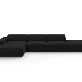 Coltar dreapta 5 locuri, Jodie, Micadoni Home, BL, fara cotiera, 341x166x70 cm, poliester, negru imagine