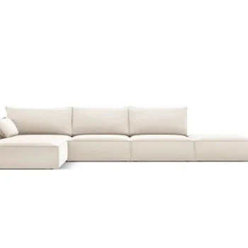 Coltar dreapta 5 locuri, Kaelle, Micadoni Home, BL, fara cotiera, 364x171x85 cm, catifea, bej deschis imagine