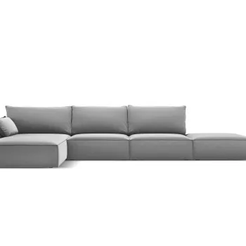 Coltar dreapta 5 locuri, Kaelle, Micadoni Home, BL, fara cotiera, 364x171x85 cm, catifea, gri imagine