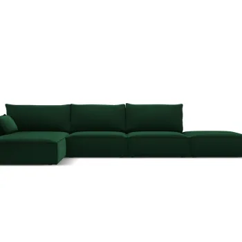 Coltar dreapta 5 locuri, Kaelle, Micadoni Home, BL, fara cotiera, 364x171x85 cm, catifea, verde bottle imagine