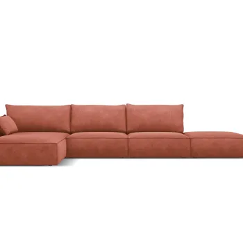 Coltar dreapta 5 locuri, Kaelle, Micadoni Home, BL, fara cotiera, 364x171x85 cm, poliester chenille, caramiziu imagine