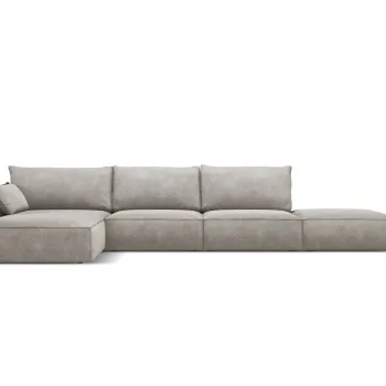 Coltar dreapta 5 locuri, Kaelle, Micadoni Home, BL, fara cotiera, 364x171x85 cm, poliester chenille, gri deschis imagine