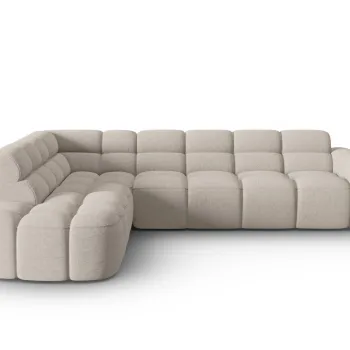 Coltar dreapta 5 locuri, Lisa-193, Micadoni Home, 293x234x77 cm, tesatura structurata, bej sand imagine