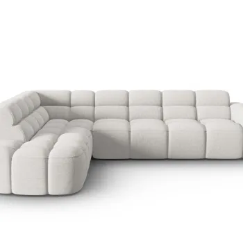 Coltar dreapta 5 locuri, Lisa-193, Micadoni Home, 293x234x77 cm, tesatura structurata, gri deschis imagine