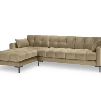 Coltar dreapta 5 locuri, Mamaia, Micadoni Home, BL, 293x185x75 cm, catifea, bej imagine