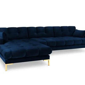 Coltar dreapta 5 locuri, Mamaia, Micadoni Home, GL, 293x185x75 cm, catifea, albastru regal imagine