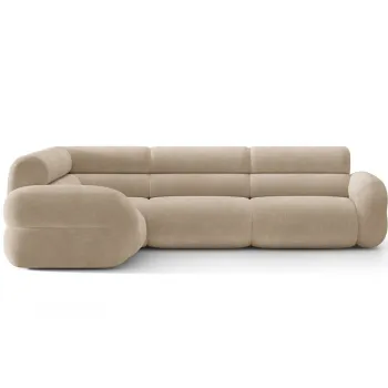 Coltar dreapta 5 locuri, Neo, Micadoni Home, 295x210x83 cm, tesatura Chenille, bej inchis imagine
