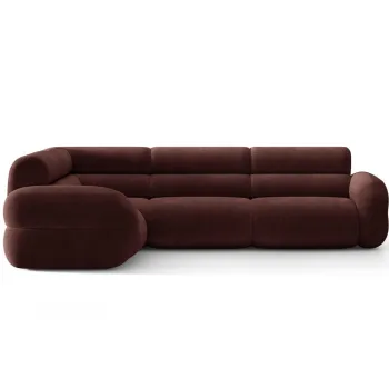 Coltar dreapta 5 locuri, Neo, Micadoni Home, 295x210x83 cm, tesatura Chenille, maro cherrywood imagine