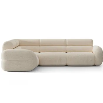 Coltar dreapta 5 locuri, Neo, Micadoni Home, 295x210x83 cm, tesatura Chenille Silencio, bej deschis imagine