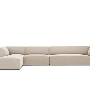 Coltar dreapta 5 locuri, Ruby, Micadoni Home, BL, 366x180x69 cm, catifea, bej imagine