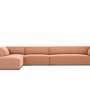 Coltar dreapta 5 locuri, Ruby, Micadoni Home, BL, 366x180x69 cm, catifea, roz imagine