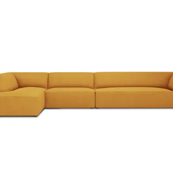 Coltar dreapta 5 locuri, Ruby, Micadoni Home, BL, 366x180x69 cm, poliester, galben imagine