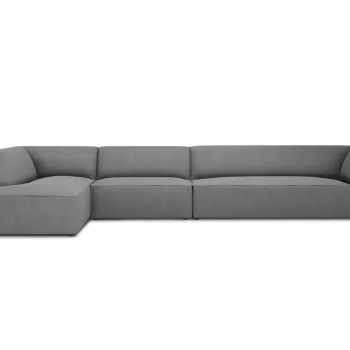 Coltar dreapta 5 locuri, Ruby, Micadoni Home, BL, 366x180x69 cm, poliester, gri imagine