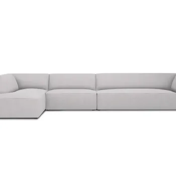 Coltar dreapta 5 locuri, Ruby, Micadoni Home, BL, 366x180x69 cm, poliester, gri deschis imagine