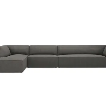 Coltar dreapta 5 locuri, Ruby, Micadoni Home, BL, 366x180x69 cm, velur, gri inchis imagine