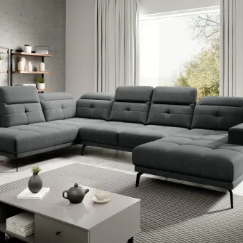 Coltar dreapta 6 locuri ELTAP, RT-05VER, Bretan, 350x205x107 cm, lemn/poliester, gri inchis imagine