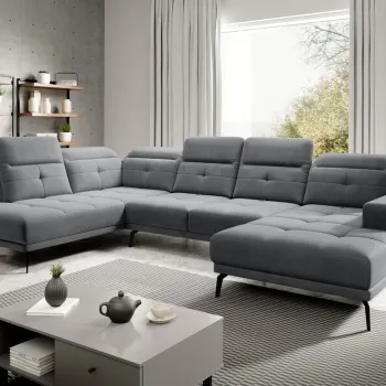 Coltar dreapta 6 locuri ELTAP, RT-06SO, Bretan, 350x205x107 cm, lemn/poliester, gri inchis imagine