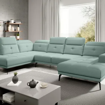 Coltar dreapta 6 locuri ELTAP, RT-100PO, Bretan, 350x205x107 cm, lemn/poliester, turcoaz imagine