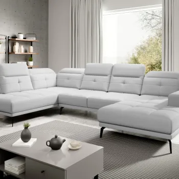 Coltar dreapta 6 locuri ELTAP, RT-17SOF, Bretan, 350x205x107 cm, lemn/poliester, alb imagine