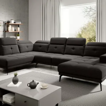 Coltar dreapta 6 locuri ELTAP, RT-22FL, Bretan, 350x205x107 cm, lemn/poliester, maro inchis imagine