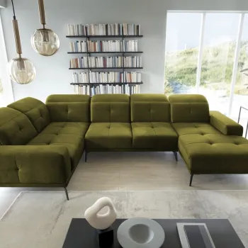 Coltar dreapta 6 locuri ELTAP, RT-33NU, Neviro, 350x201x77 cm, lemn/poliester, verde olive imagine