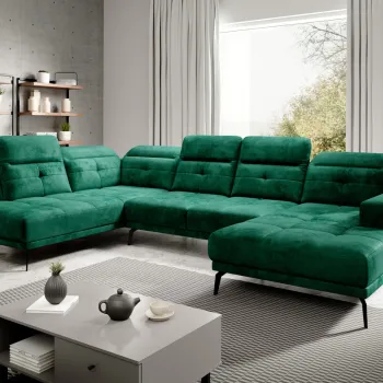 Coltar dreapta 6 locuri ELTAP, RT-35NU, Bretan, 350x205x107 cm, lemn/poliester, verde inchis imagine