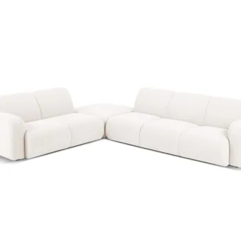 Coltar dreapta 6 locuri, Molino-101, Micadoni Home, 315x250x72 cm, tesatura boucle, alb imagine