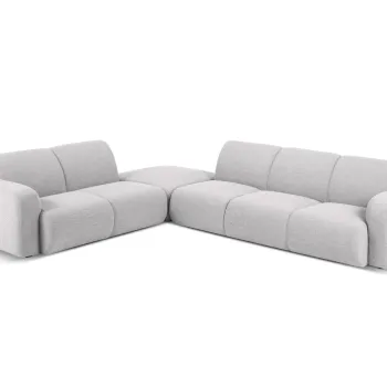 Coltar dreapta 6 locuri, Molino-101, Micadoni Home, 315x250x72 cm, tesatura boucle, gri deschis imagine