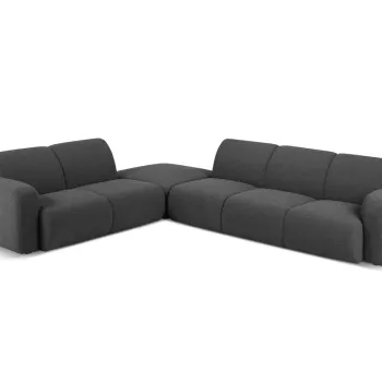 Coltar dreapta 6 locuri, Molino-101, Micadoni Home, 315x250x72 cm, tesatura boucle, gri inchis imagine