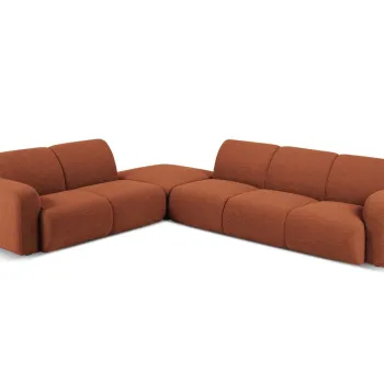 Coltar dreapta 6 locuri, Molino-101, Micadoni Home, 315x250x72 cm, tesatura boucle, maro imagine