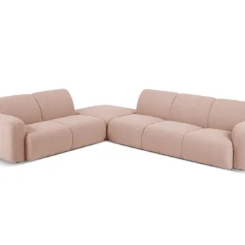 Coltar dreapta 6 locuri, Molino-101, Micadoni Home, 315x250x72 cm, tesatura boucle, roz pudra imagine